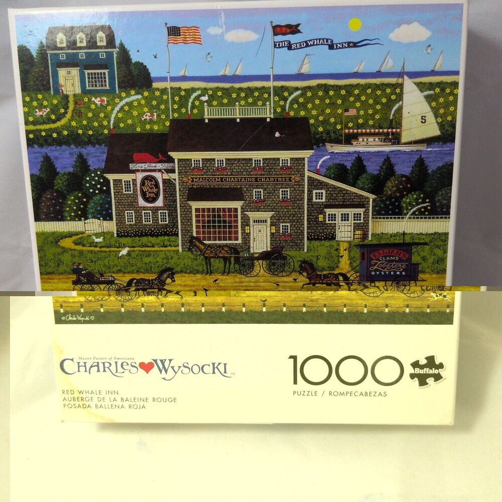 Charles Wysocki "Red Whale Inn" 1000 Piece Jigsaw Puzzle - Buffalo Games...